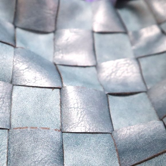 WOVEN BAG Crossbody Shoulder Time and Tru Alice Blue Tan Fall Medium Hobo Slouch - Picture 2 of 8